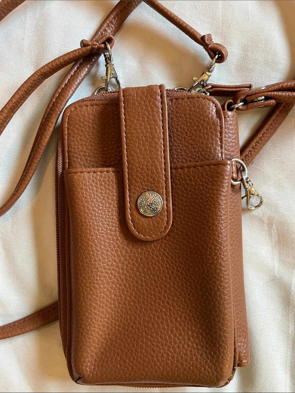 Textured Crossbody Wallet & Phone Holder